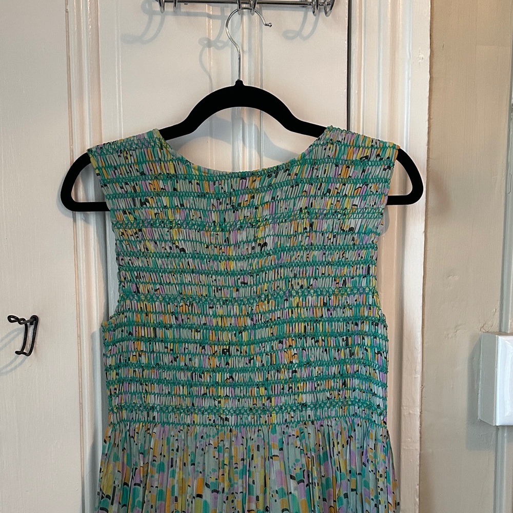 Anna Sui Colorful Smocked Sleeveless Dress - Picture 7 of 7
